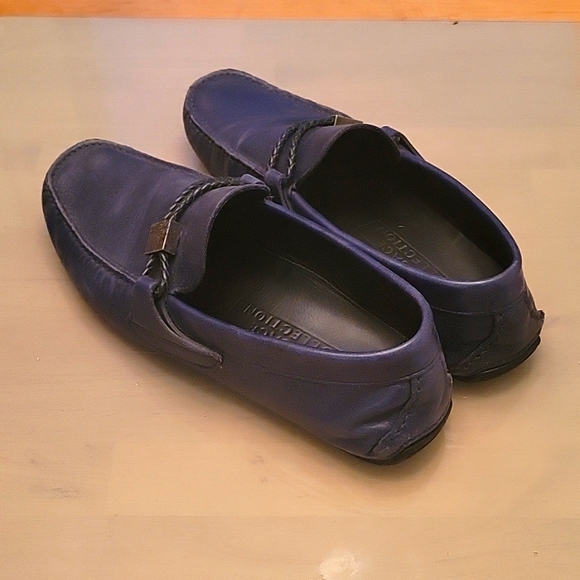 Versace Dress Shoe Loafers Blue Size 42 Eur - Picture 2 of 4